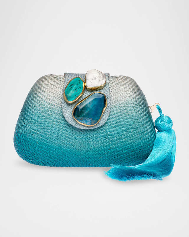 Tamu Stone Tassel Woven Clutch Bag